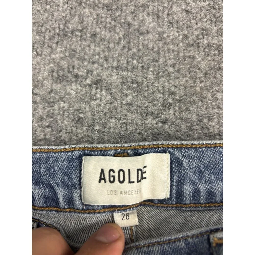 AGOLDE Toni Skinny Jeans Womens 26 Blue Medium Wash High Rise Stretch Distressed